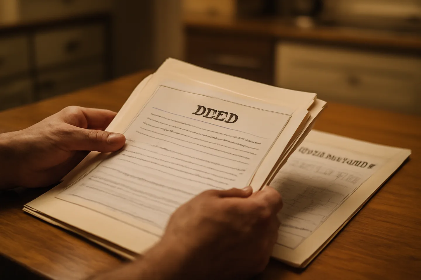 Sorting through inherited land documents and deed paperwork