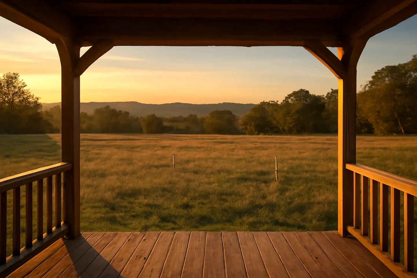 Porch view overlooking a vacant lot for sale