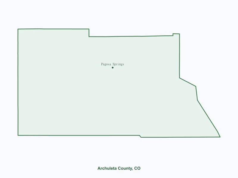 Map of Archuleta County, CO showing major cities